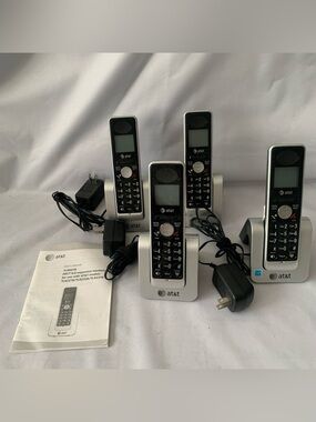 Set Of 4 AT&T Cordless Expansion Handset TL90078 Dect 6.0 Digital Charger Base